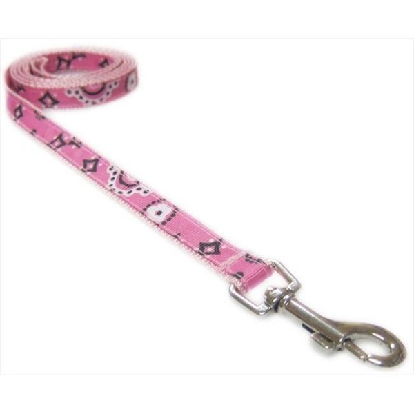 Sassy Dog Wear Sassy Dog Wear BANDANA PINK1-L 4 ft. Bandana Dog Leash; Pink - Extra Small BANDANA PINK1-L